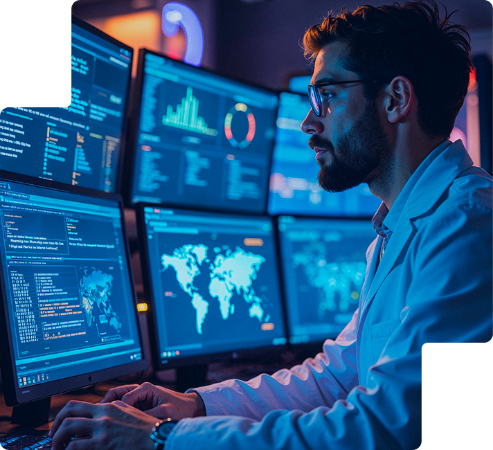 Profissional sorridente trabalhando